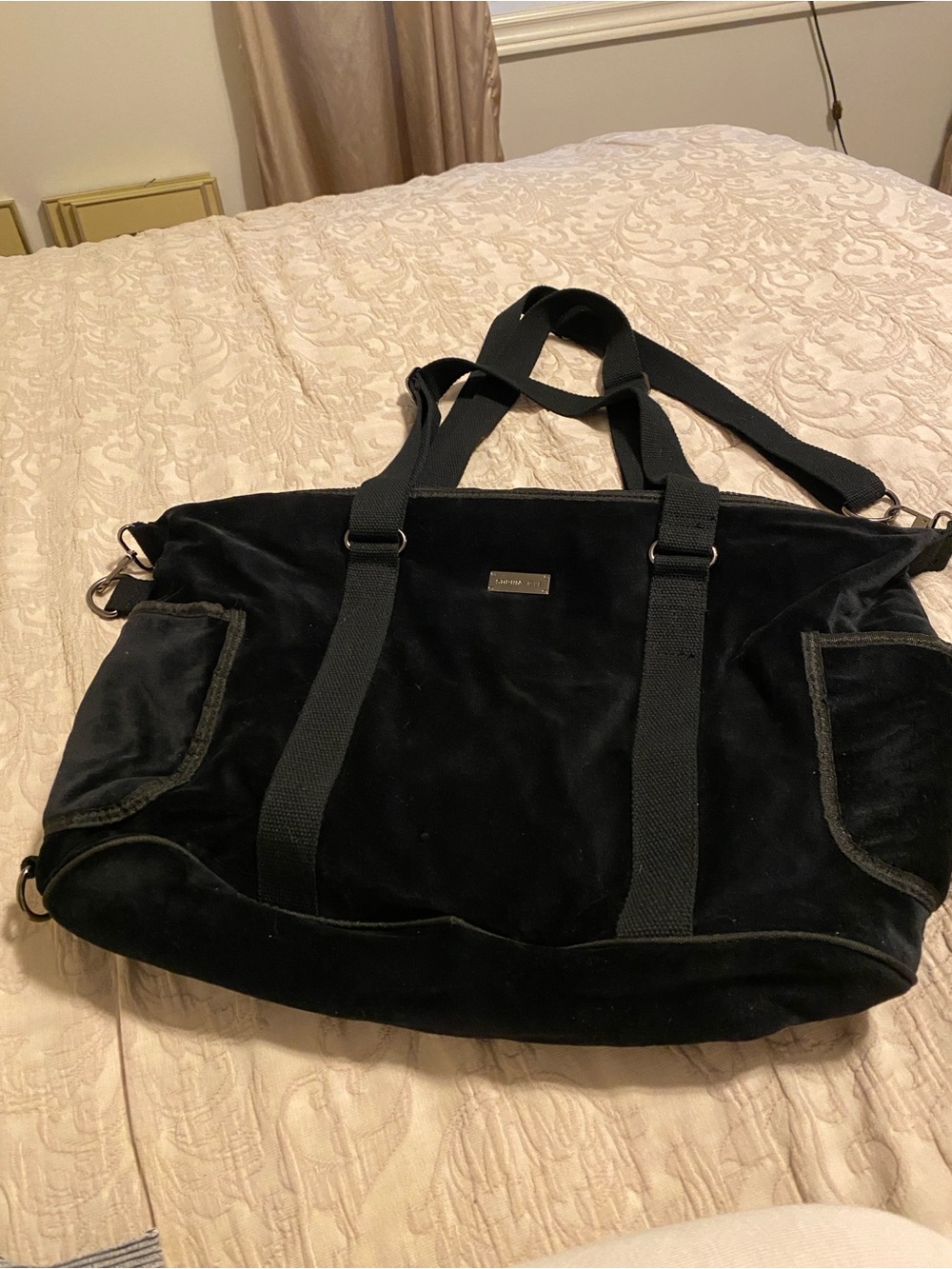 Baby Diaper Black Velvet Bag